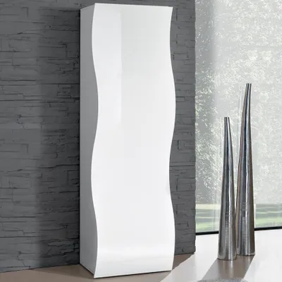 Produktbild von Design-Kleiderschrank mit Regal und Kleiderstange, Hochglanz Weiß, Onda Wardrobe
