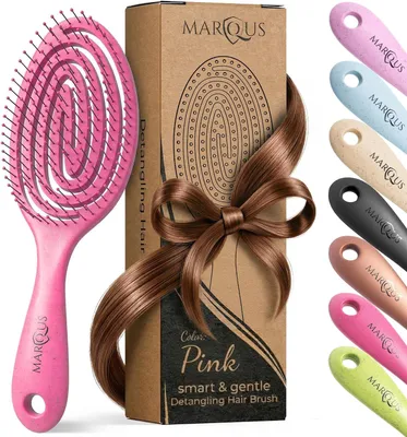 Produktbild von marQus Bio Haarbürste & Entwirrbürste ohne Ziepen – pink