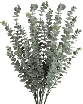 Produktbild von Kunstpflanze Eukalyptus Zweige Set von 5, 74 cm Hoch, für Blumenarrangements, Grüne Deko Pflanzen für Zuhause
