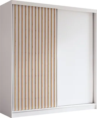 Produktbild von AX LIVING Cabinio Schwebetürenschrank Weiß 200 cm breit Artisan Eiche