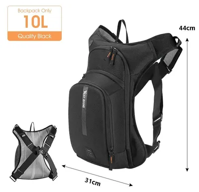 Immagine prodotto di Zaino da bicicletta da 10L - Zaino sportivo per idratazione - Ultraleggero, pieghevole, in nylon - Ideale per mountain bike, bici da corsa, corsa, trekking - Solo zaino da 10L