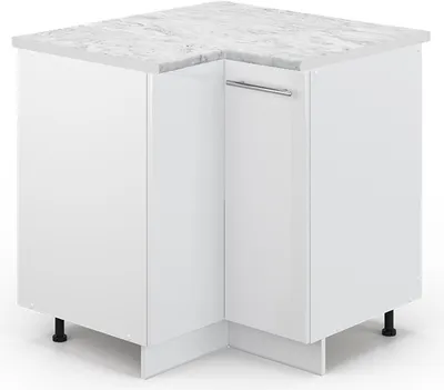 Obrázek produktu pro Rohová skříňka Vicco Fame-Line Bílá vysoký lesk 80.5 cm , PD Mramor, Model 45946