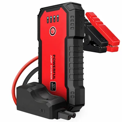Produktbild von Starthilfe Powerbank 2000A 20000mAh Auto Batterie Booster 12V Starthilfegerät Jump Starter mit QC3.0 Schnellladung LED Licht für PKW SUV Motorrad