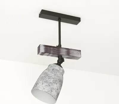 Produktbild von Deckenstrahler Vintage Shabby Weiß Grau Metall Holz E27 Deckenlampe