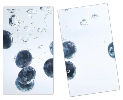 Produktbild von Spritzschutz Herdabdeckplatte Schneidebrett aus Glas Heidelbeeren im Wasser 2-Teilig (60x52cm)