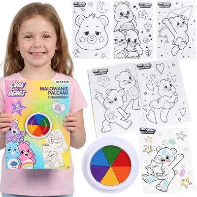 Produktbild von Care Bears Fingerfarben, 6 Farben + Malvorlagen, Kreativset für Mädchen, Kunstset