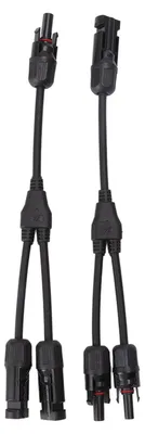 Produktbild von 2 Stück Y-Zweig-Solaranschlüsse, 1 zu Splitter, PV-Parallel-Adapterkabel, Drahtstecker, 1000 V DC, Schwarz