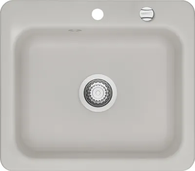 Produktbild von KeraDomo Spüle JUNA 57 in ALU mit Excenterbedienung / Systemceram / Keramikspüle