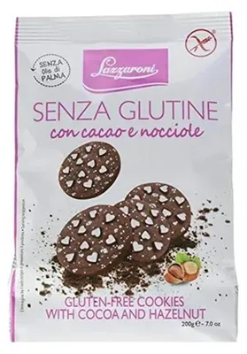 Zdjęcie produktu dla Ciastka bezglutenowe Frollini Senza Glutine Cacao e Nocciole 200g - Lazzaroni