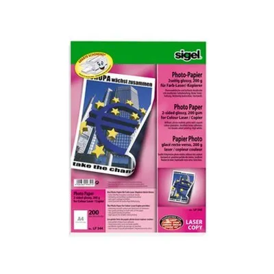 Produktbild von SIGEL LP344 Fotopapier für Farb-Laser/-Kopierer, 2-seitig hochglänzend, 200 g/m², A4, 200 Blatt