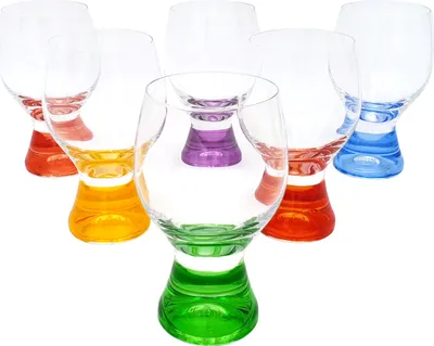 Produktbild von Bohemia Gina Painted Rotweingläser Kristallglas Weingläser 340 ml mehrfarbig handbemalt 6er Set