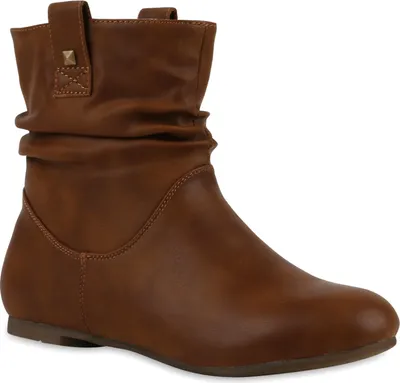 Produktbild von VAN HILL Gefütterte Damen Schlupfstiefel Nieten Stiefeletten 811678, Farbe: Hellbraun, Größe: 42