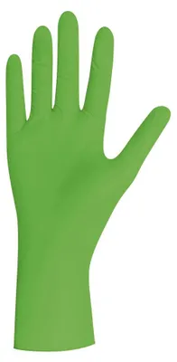 Produktbild von Nitrilhandschuhe Grün Gr. M | 100 Stück | Latexfreie Einweghandschuhe, Gummihandschuhe in Spenderbox | Koch-/Küchen-Handschuhe & Lebensmittelecht