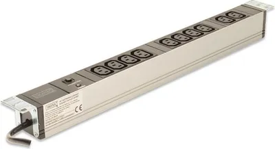 Productafbeelding van Digitus stekkerdoos met 10 stopcontacten, 250 V, 50/60 Hz, 10 A, 2 meter, zwart, IEC C13