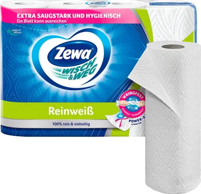 Immagine prodotto di Zewa 43226 Rotoli da cucina WISCH&WEG bianco puro 2 veli 4 rotoli