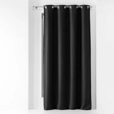 Verdunkelungsvorhang mit Ösen, 135x240 cm, schwarz, blickdicht