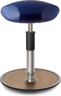 Produktbild von Sitz- Stehhocker Free Regular Triangel Boxmark Leder Blau Chrom /Natur.