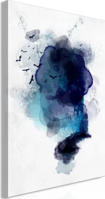 Produktbild von Italienischer Leinwand Leinwandbild - Blue Memory (1 Part) Vertical 60x90 cm Abstrakt a-A-10128-b-a