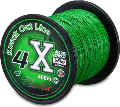 Produktbild von Uni Cat Knock Out Line Braid 4X - 400m geflochtene Wallerschnur, Durchmesser/Tragkraft:0.60mm / 56kg