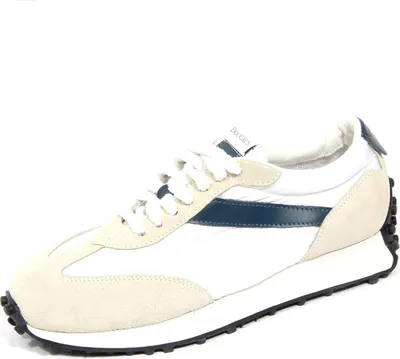 Produktbild von G5584 sneaker uomo DOUCAL'S beige/white/blue suede/fabric shoes man