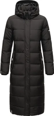 Produktbild von Navahoo Damen Winterjacke Langer Parka Warm Stepp Mantel mit Kapuze Isalie Schwarz Gr. 40 - L