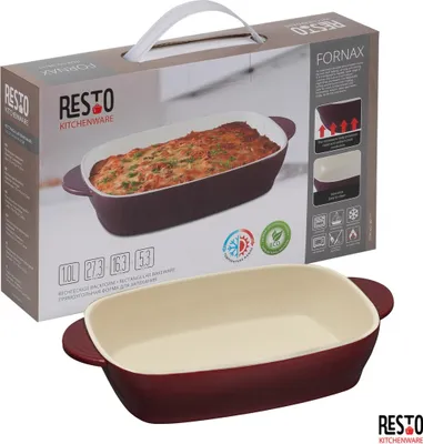 Produktbild von Resto Kitchenware 96111, Auflaufform, Rechteckig, Keramik, Rot, 0 - 230 °C, 1 l