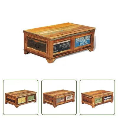 Produktbild von The Living Store Couchtisch mit Stauraum Vintage Altholz