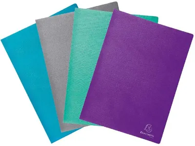 Produktbild von Sichtmappe mit Textileffekt A4 20 Hüllen Farben sortiert Exacompta Teksto