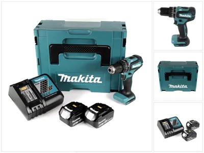 Zdjęcie produktu dla Makita DHP485RTJ, Wiertarka pistoletowa, Zamek centralny, Czarny, Niebieski, 1,3 cm, 28500 RPM, 3,8 cm