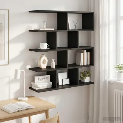 Produktbild von Möbel Wandregal Schwarze Eiche 70 x 20 x 100 cm Holzwerkstoff - Wandregale CC1685