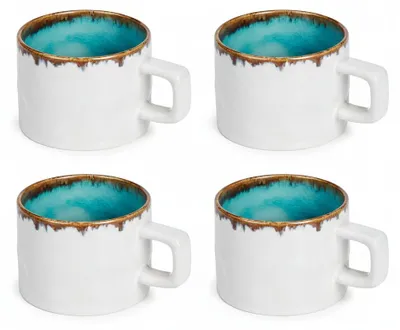 Imagen del producto de Tazas de café Cozy & Trendy Laguna Azzurro, 230 ml - Juego de 4 unidades