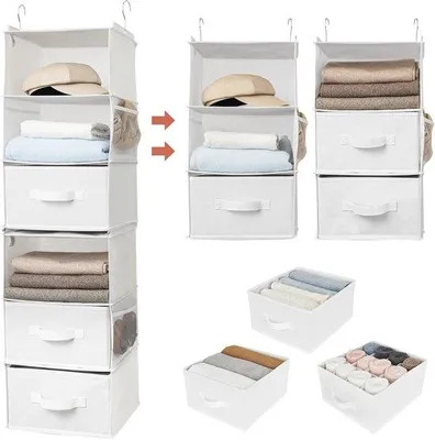 Produktbild von Famanu Hängender Organizer mit 6 Fächern - Kleiderschrank Organizer und Aufbewahrungslösung