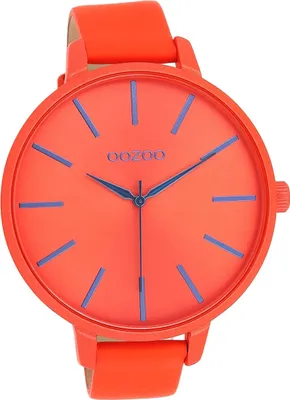 Produktbild von Oozoo Damen Armbanduhr rot orange Analog Timepieces Lederarmband D2UOC11162