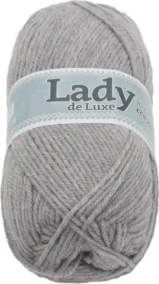Image de Fil LADY de Luxe - 100g / 238 m - Gris