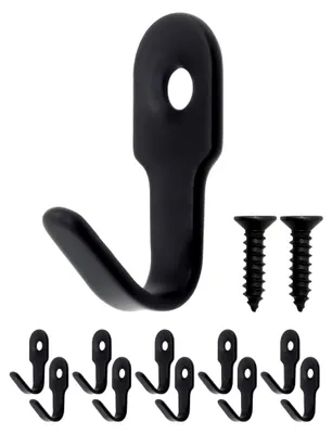 Produktbild von Eisenhaken, Küchenhaken, Bilderhaken, 27 x 16 mm, 10er Set, schwarz