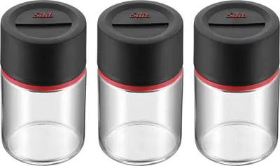 Produktbild von Silit Storio Gewürzstreuer-Set 3-teilig Feinstreuer Grobstreuer Gewürzglas Glas, Kunststoff, spülmaschinengeeignet