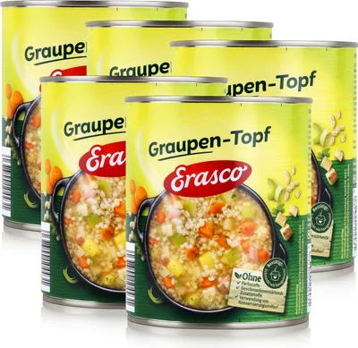 Produktbild von Erasco Graupen-Topf 800g Fertigessen (5er Pack)