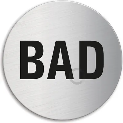 Produktbild von Schild Türschild Bad | Edelstahl selbstklebend Ø 60 mm