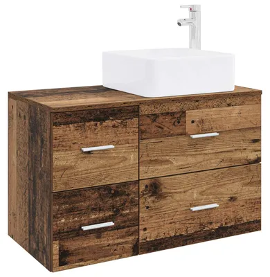 Image de vidaXL Ensemble de meubles de salle de bain, 2 pièces, en bois de récupération et en panneaux de bois