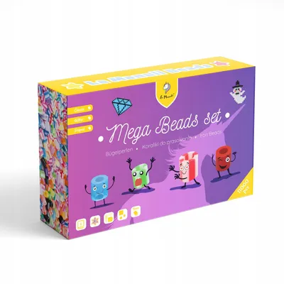 A product box for a bead set, displayed at an angle against a white background.