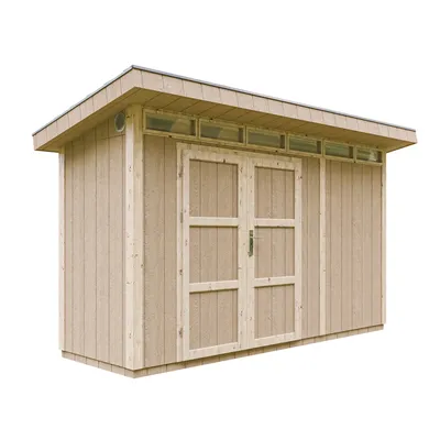 Obrázek produktu pro Zahradní domek + podlaha + asfaltové dlaždice - kůlna na nářadí Š161xL411xV239 cm - TIMBELA M902A