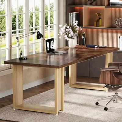 Immagine prodotto di Scrivania - Scrivania per computer - Tavolo da lavoro - Scrivania - Arredamento per ufficio - Ampio piano di lavoro, 200x60 cm