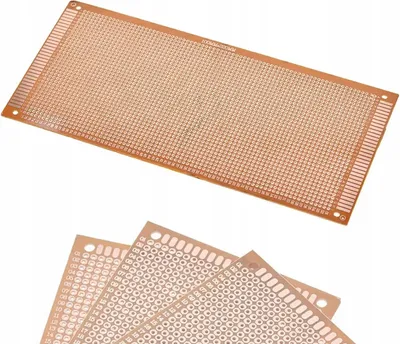 Immagine prodotto di Rosfix 100x220mm – Circuito Stampato Universale Monofaccia | Griglia Perforata da 2,54mm, Montaggio THT | Circuiti Prototipo