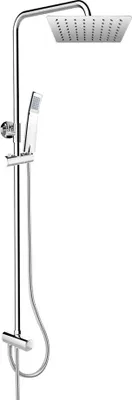 Immagine prodotto di Mereo Set doccia con asta, flessibile, mano e piatto, sottile, acciaio inox - CB95001SS2