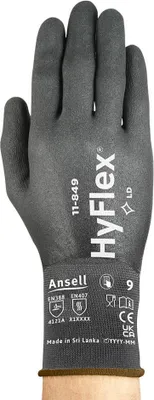 Produktbild von Handschuhe HyFlex® 11-849 Größe 9 schwarz EN 388 PSA-Kategorie II