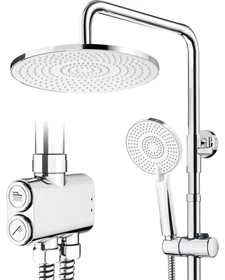 Regendouche 25 cm rund, 3 Strahlarten, Duschsystem, Chrom