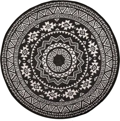 Produktbild von Esschert Design dywan zewnętrzny 180 cm czarno-biały OC18