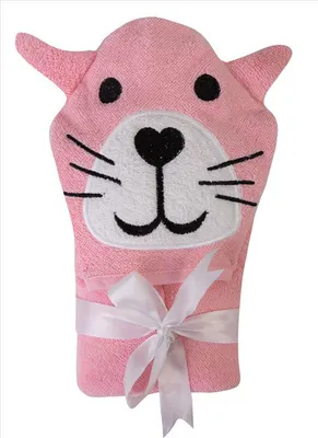 Obrázok produktu pre Osuška, detská osuška, s kapucňou, zvieratká, 100% bavlna Jimmy 80x80cm Ružová