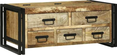 Obrázek produktu pro Maison Exclusive – Konferenční stolek hnědý, rozměry 90 x 50 x 38 cm, masivní dřevo mango