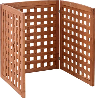 Obrázek produktu pro SucceBuy 3dílná sada dřevěných plotů, 810 x 920 mm, ideální pro venkovní použití, s nastavitelným úhlem, vhodné pro klimatizační jednotky, tepelná čerpadla a odpadkové koše na zahradě
